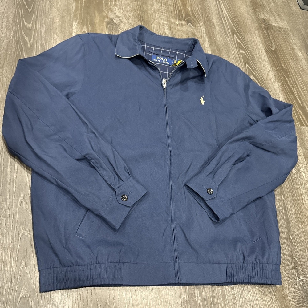 Polo Ralph Lauren Mens L 25x26.5 Harrington Bomber Zip Jacket Plaid Bi-Swing